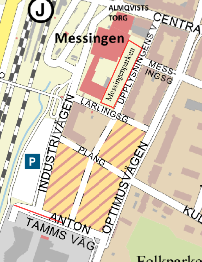 Kartbild över Messingenparken