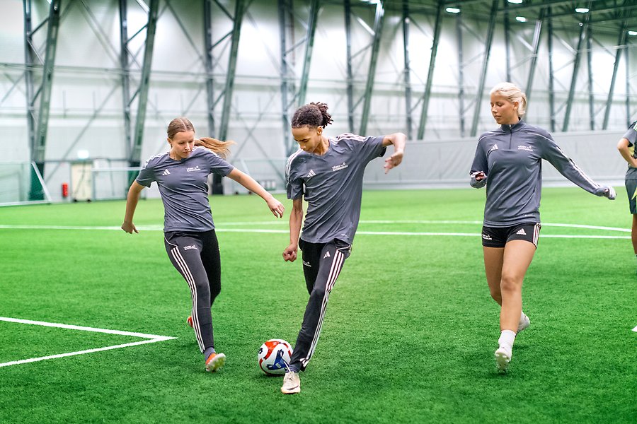 Bilden visar glada elever i grupp på skolan. Foto: Rosie Alm