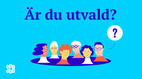 En tecknad bild av en grupp människor, över dem står det Är du utvald?